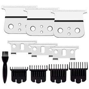 3 Pack T Outliner Replacement Blade Compatible with Andis GTX/GTO Trimmer, Hair Clipper T Blade (Silver Steel + Silver Steel)