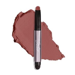 Julep Crme-to-Powder Waterproof Eyeshadow Stick Mahogany Matte Long-Lasting, Crease-Proof, Red Undertones Matte Cream Eyeshadow with Built-in Smudger