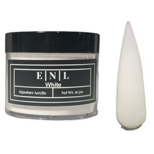 ENL Acrylic Nail Powder: White – Acrylic Powder for Nail Extensions & DIY Art> No Bubbles> Long-Lasting> Chip Resistant> 2oz