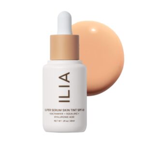 ILIA – Super Serum Skin Tint SPF 40 | Non-Comedogenic, Vegan, Lightweight to Help Against Blue Light, + Pollution while Hydrating, Smoothing, + Refining (Kai ST6.5, 1 fl oz | 30 ml)