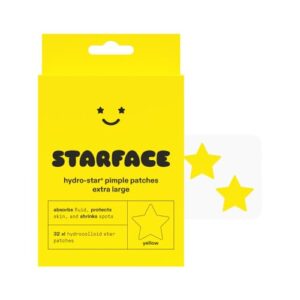 Starface XL Big Star, Large Hydrocolloid Pimple Patches, Absorb Fluid and Reduce Redness, Cute Star Shape, Vegan and Cruelty-Free Skincare (32 Count)