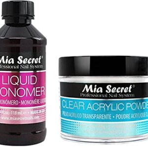 Mia Secret Liquid Monomer 4 oz and CLEAR Powder 2 oz
