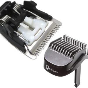 MuMiY Stubble Trimmer Replacement Blades ＋Adjustable Beard Comb 0.4-10mm for Philips BT5511/60 Beard Trimmer, Men’s Electric Shaver Blades Shaving Heads Clipper Comb Parts（2PCS)