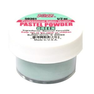 1/2 Ounce Green – Pastel Powder by Sassi for Beautiful Nails