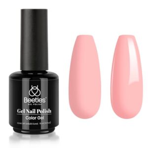 Beetles Gel Nail Polish, 0.5Oz 15ml Creamy Nude Gel Polish Peach Pink Nail Polish Soak Off UV LED Nail Lamp Nail Art Manicure Salon DIY Home Solid Gel Nail Design Decoration Gifts for Women