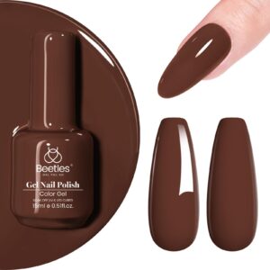 Beetles Brown Gel Nail Polish 15ml 0.51oz Chocolate Coffee Gel Polish Soak Off Uv LED Nail Lamp Gel Polish Nail Art Manicure Salon DIY Home Gift for Women