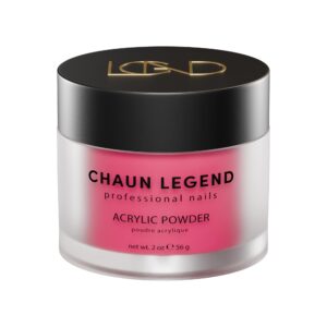 Chaun Legend Acrylic Powder> 2oz Long Lasting Salon Quality> Bubble Free> Self Leveling Professional Manicures> Fake Nails> Carving & Extensions> Raspberry Rose