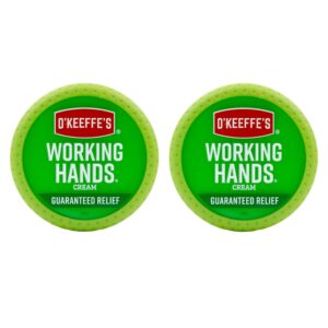 O’Keeffe’s Working Hands Hand Cream for Extreme Dryness – 3.4 oz Jar (2 Pack) – Repairing Skincare for Cracked, Dry Hands