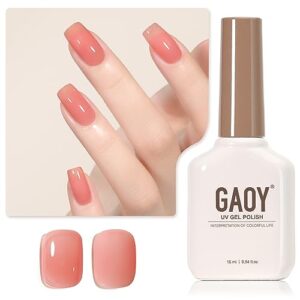 GAOY Jelly Nude Gel Nail Polish, 16ml Sheer Pink Nautral Gel Polish, UV Light Cure for Nail Art DIY, Color 1303