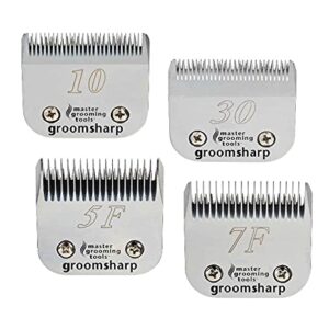 MPP Clipper Blade Sets Stylist Barber Groomer A5 Compatible Kits Wholesale for Pros (Groom Sharp 4 Piece Set)