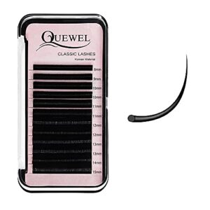 QUEWEL Eyelash Extensions 0.07mm C Curl Mix 8-15mm Supplies Matte Black Individual Eyelashes Salon Use|0.03/0.05/0.07/0.10/0.15/0.20mm C/D Single 8-18mm Mix 8-15mm/10-15mm|（0.07 C Mix8-15mm）