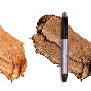 Julep Eyeshadow 101 Crème-to-Powder Eyeshadow Stick Duo + When Pencil Met Gel Sharpenable Multi-Use Longwear Eyeliner Pencil, 3pc Set – Bronze Shimmer, Soft Black & Marmalade Shimmer