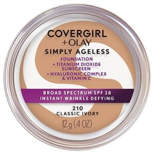 COVERGIRL & Olay Simply Ageless Instant Wrinkle Defying Foundation and Simply Ageless 3-in-1 Liquid Foundation, Classic Ivory Bundle, Variety Pack, 1 Fl Oz
