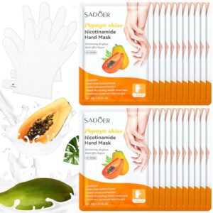 Swiffen 24 Pcs Pawpaw Moisturizing Hand Mask Repairing Hand Mask for Dry Skin Sensitive and Oily Skin> Exfoliating Hand Peeling Mask Repair Rough Skin for Men Women Smooth Soft Skincare Gifts