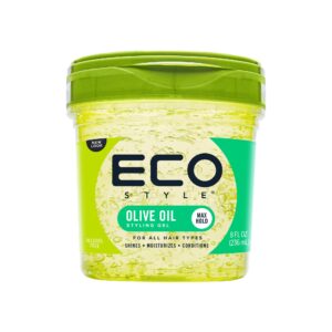 Eco Style Gel Olive Oil Styling – Adds Shine and Tames Split Ends – Delivers Moisture to Scalp – Nourishes And Repairs – Provides Weightless and Superior Hold – Ideal for all Hair – 8 oz