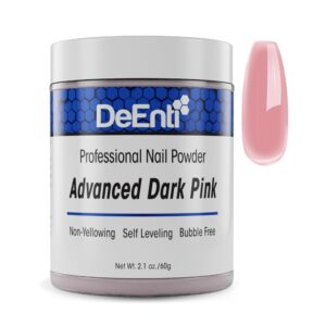 DeEnti Acrylic Nail Powder> 2oz Dark Pink Acrylic Powder Dip for Nails> Long Lasting Salon Quality> Bubble Free Professional Manicures> Fake Nails> Carving & Extensions