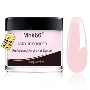 Mnk66 Acrylic Powder – Professional Clear Pink> Nude> Milky White for Nail Extension> French Nail Art> 3D Flowers> Carving – Beginner (YSHJF002-120g)