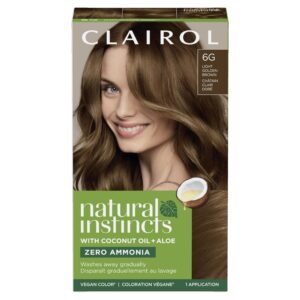 Clairol Natural Instincts Demi-Permanent Hair Dye, 6G Light Golden Brown Hair Color, Pack of 1