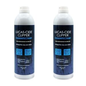 LUCAS-CIDE Clipper Cleanser & Disinfectant Spray, Coolant & Cleaner for Hair Trimmer, Blades & Shaver 16 Fl Oz – Set of 2