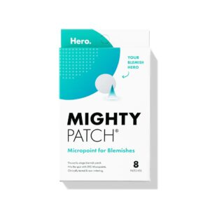 Mighty Patch Micropoint™ for Blemishes from Hero Cosmetics – Hydrocolloid Acne Spot Treatment Patch for Early Stage Zits and Hidden Pimples, 395 Micropoints (8 Patches)