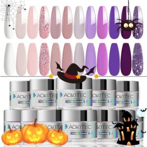 Aokitec Acrylic Powder Set> 12 Colors Nude Pink Purple> French Nail Extension Kit> 3D Acrylic Nail Art