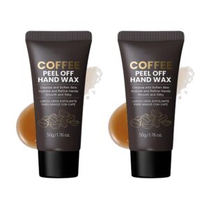 Wenrny Coffee Peel Off Hand Wax>2 Pack Hydrating Hands Peeling Masks for Nourishing>Exfoliating> Repairing Dry Rough Cracked Hands and Smoothing Skin>Hand Care Cream for Men & Women>1.76 Oz