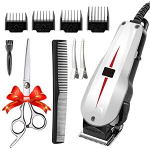 Rantizon Mains Hair Clipper Set Professional Hair Cutting Kit for Men Skin-Friendly Blades Electric Hair Cutting Machine Precision Trimmer Multi Grooming Barber Kit with Attachments Free Gift Scissors