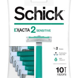 Schick Exacta2 Sensitive Disposable Razor, 10 Count (1Pack)