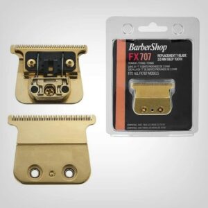 BY MIA FX Skeleton Replacement Trimmer Blade | Competible FX787 FX726 | Titanium Gold Black Silver Blades | Outliner Hair Trimmer (Gold)