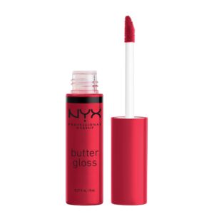 NYX PROFESSIONAL MAKEUP Butter Gloss, Non-Sticky Lip Gloss – Red Velvet (Deep Red)