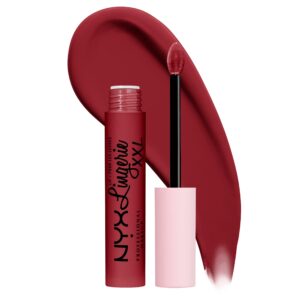 NYX PROFESSIONAL MAKEUP Lip Lingerie XXL Matte Liquid Lipstick – It’s Hotter (Warm Mahogany Red)