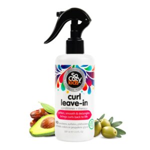 So Cozy Leave In Conditioner Spray (8 Fl Oz) Paraben-Free Detangler for Kids’ Curly Hair, Deep Conditioner & Tangle-Free Curls, Gentle & Nourishing with Keratin, Vitamin B5, Olive Oil & Jojoba Oil