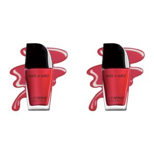 wet n wild Nail Polish Wild Shine, Red Red, Nail Color (Pack of 2)