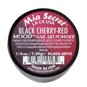 Mia Secret Nail Art Powder Mood Color-Changing Collection – .25 oz (Black Cherry-Red)