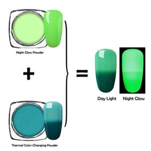 Elite99 Nigt Glow Nail Powder with Thermal Color-changing Nail Powder UV Gel Manicure Nail Art Pigment Decoration 2PCS (C36)