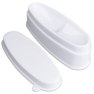 Beauticom French Dip Powder Tray Dipping Holder Container w/Removable Lid for Nail Art Powder Pink & White