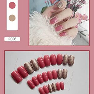 24pcs press on nails + hand wax peel mask
