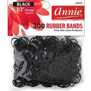 Annie 300 Rubber Bands Small One Size 1/2′ Black