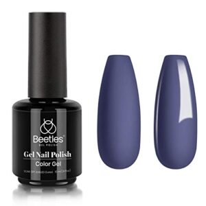 Beetles Gel Nail Polish, 1Pcs 15ml Gracie Gray Blue Color Soak Off Uv Gel Polish Nail Art Manicure Salon DIY Gel Nail Design Decoration at Home