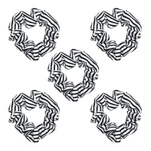 Kitsch Softer Than Silk Hair Scrunchies – Stylish Satin Hair Ties for Women and Girls | Cute Styling Scrunchie Pack of 5 for Hair (Stripe)