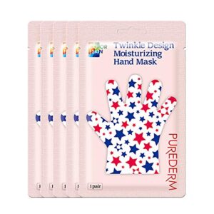 PUREDERM Twinkle Design Moisturizing Hand Mask 1pair (13g x 2masks/0.92oz) x 5ea/Korea Beauty
