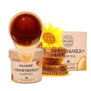 VIOLA HOUSE Hand Mask> Hand Peeling Masks> Hands Care Exfoliate Hydrating> Hands Skin Repair Renew Mask Wax for Cracked Hands> Dry> Aging Hands 150g(Honey & Milk)