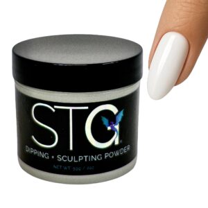 STG Acrylic Systems’ Professional Acrylic Nail Powder> No Marbling Formula> 9-Free> HEMA-Free> 2 oz White