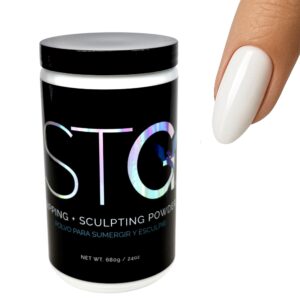 STG Acrylic Systems’ Professional Acrylic Nail Powder> No Marbling Formula> 9-Free> HEMA-Free> 1.5Lb White