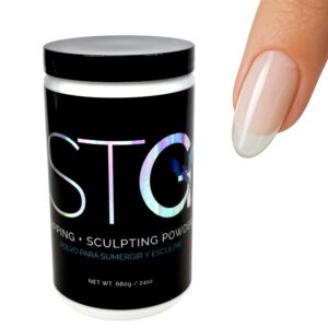 STG Acrylic Systems’ Professional Acrylic Nail Powder> No Marbling Formula> 9-Free> HEMA-Free> 1.5Lb Clear
