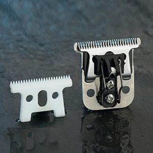 WAHFOX Trimmer Replacement T Blade Set,D7#32655 D8#3240 Ceramic Blade Competible for Slimline Pro Li D7/D8 Hair Clipper Trimmer for Andis D7 D8 Slimline Pro Li (Silvery)