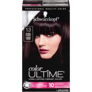 Schwarzkopf Color Ultime Hair Color, 1.3 Black Cherry, 1 Application – Permanent Black Hair Dye for Vivid Color Intensity and Fade-Resistant Shine up to 10 Weeks