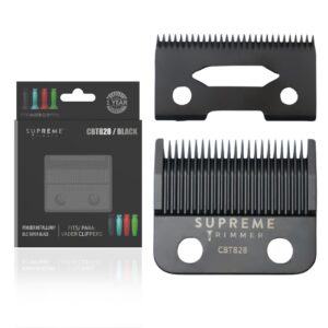 Supreme Trimmer DLC Coated Steel Replacement Blade CBT828 | Taper Blade for Hair Clippers | Black