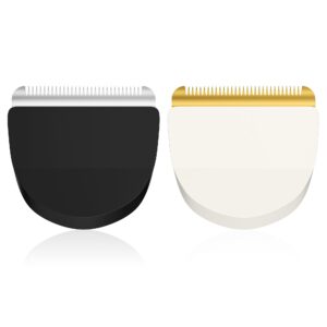 2 Pack Professional Peanut Clipper Blades, Snap-On Replacement Blade for Wahl Peanut Hair Clipper #2068-300（Black/Silver,White/Gold）