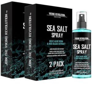 Viking Revolution Sea Salt Spray for Hair Men – Hair Texturizing Spray with Kelp, Aloe Vera and Red Algae Extract – Surf Spray to Add Volume Beach Hair Spray, (2×2 Pack, 8.8oz each, 4 Pieces)
